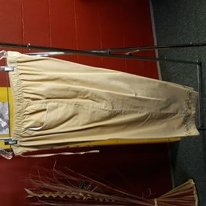 Classic Elements Woman Tan Capri Pants